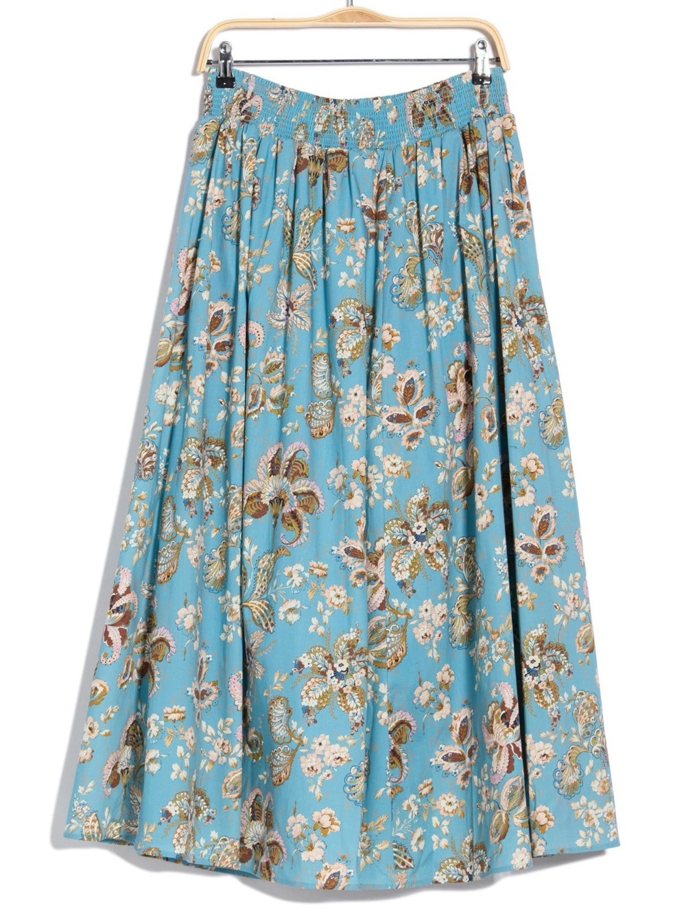 Elie Tahari Floral Paisley Smocked Waist Stretch Cotton Skirt- NWT